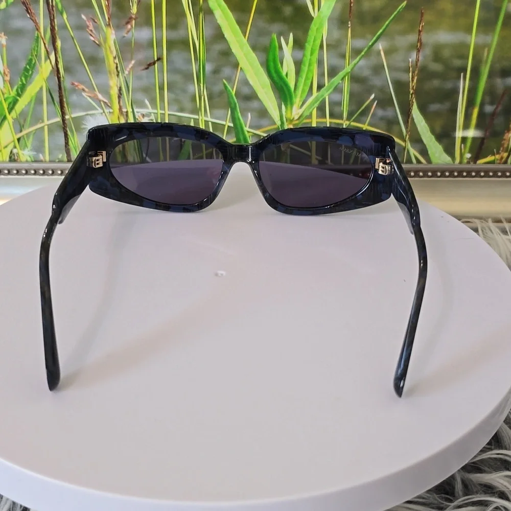 Max & Co Blue Tortoise Rectangular Sunglasses Designer Eyewear